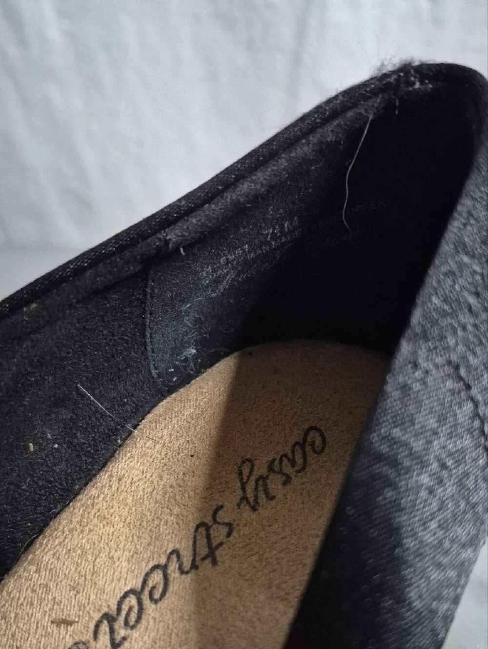 easy street Black Peep-Toe Espadrille Wedges